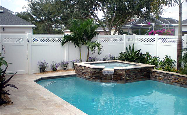 PVC fence Tongue and Groove With Lattice south florida